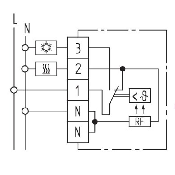 Room controller, 5-30C, AC 230V, 1CO, heating: 10 mA ... 10 (4) A, cooling: 10 mA ... 5 (2) A image 4