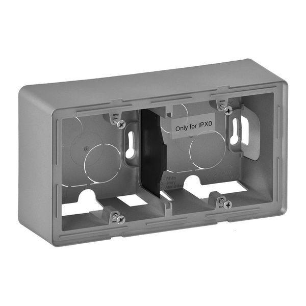 2-gang surface-mounting box Valena Life - 160 x 89 x 44.8 mm - aluminium image 1