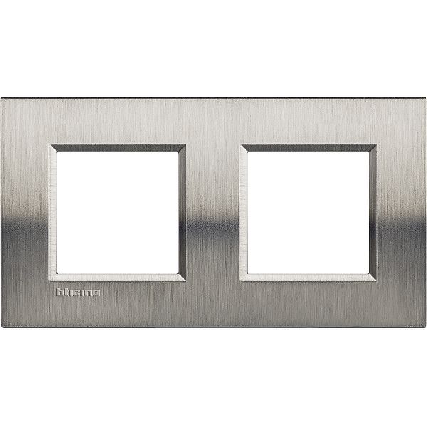 LL - COVER PLATE 2X2P 71MM BRUSHED STEEL image 2