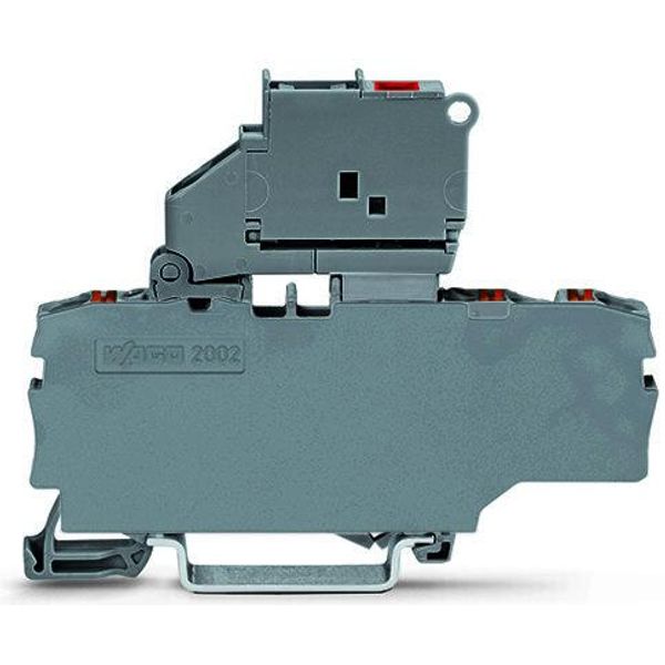 2202-1711/1000-542 3-conductor fuse terminal block; with pivoting fuse holder; with end plate image 1