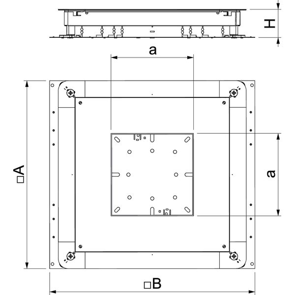 UGD 350-3 4 Underfloor box empty 350-3 for GES4 510x467x70 image 2