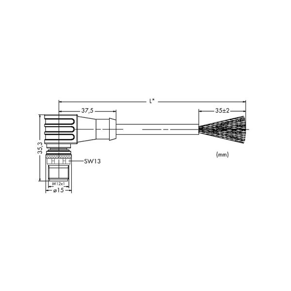 PROFIBUS cable M12B plug angled 5-pole violet image 2