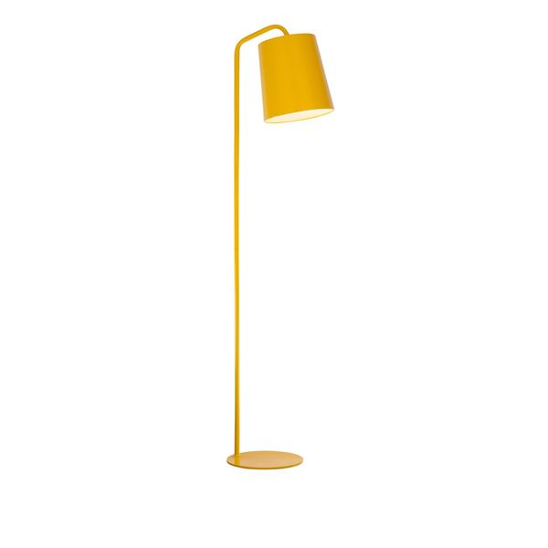 Matt Yellow Metal Outside Matt White Inside Black Fabric Wire LED E27 1x12 Watt 230 Volt IP20 Bulb Excluded Cable Length: 150 cm D: 30 H: 188 cm image 1