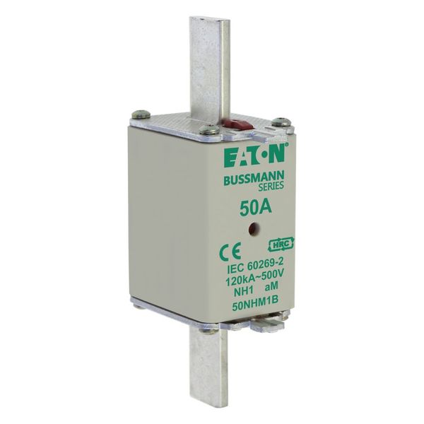Fuse-link, low voltage, 50 A, AC 500 V, NH1, aM, IEC, dual indicator image 12