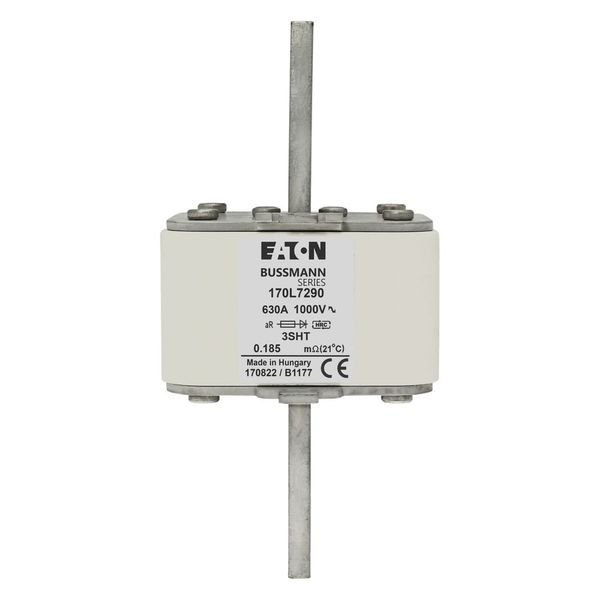 Fuse-link, high speed, 630 A, AC 1000 V, Size 3, 76 x 76 x 150 mm, aR, IEC, single indicator image 15