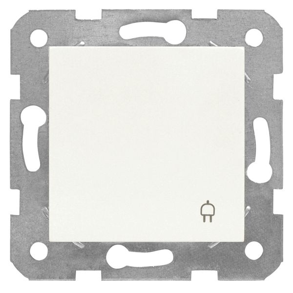 Socket outlet, flap cover, screw clamps, white image 2