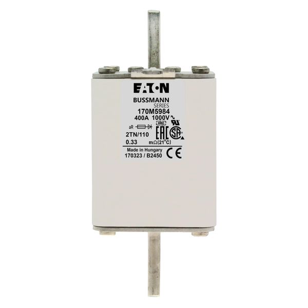 Fuse-link, high speed, 400 A, AC 1000 V, DIN 2, 59 x 75 x 138 mm, aR, DIN, IEC, single indicator image 8