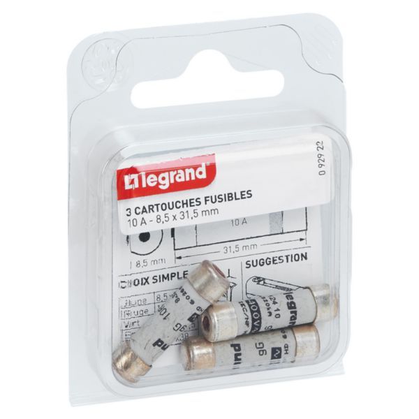 Fuse cartridges for fuse holders - with indicator - 8.5x31.5mm - 10A image 1