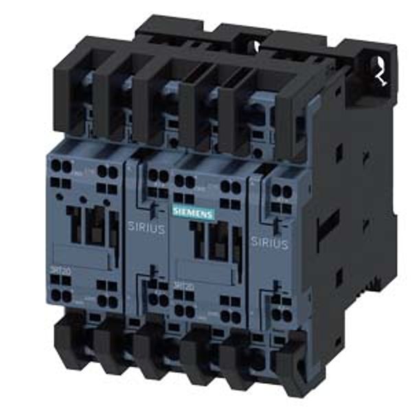 Reversing contactor assembly with IO-Link, AC3, 7.5 kW/400 V, 24 V DC 3-pole S0 image 1