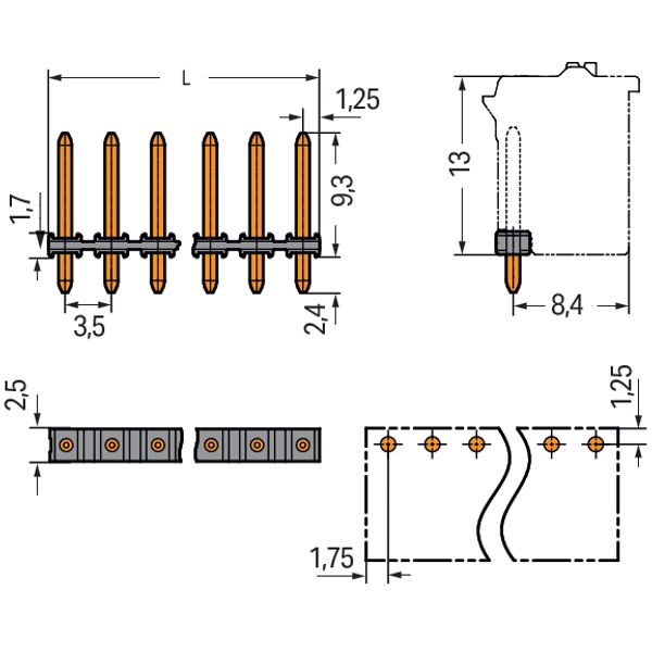 2091-1702/200-000 THR pin strip; 1.0 mm Ø solder pin; straight image 5