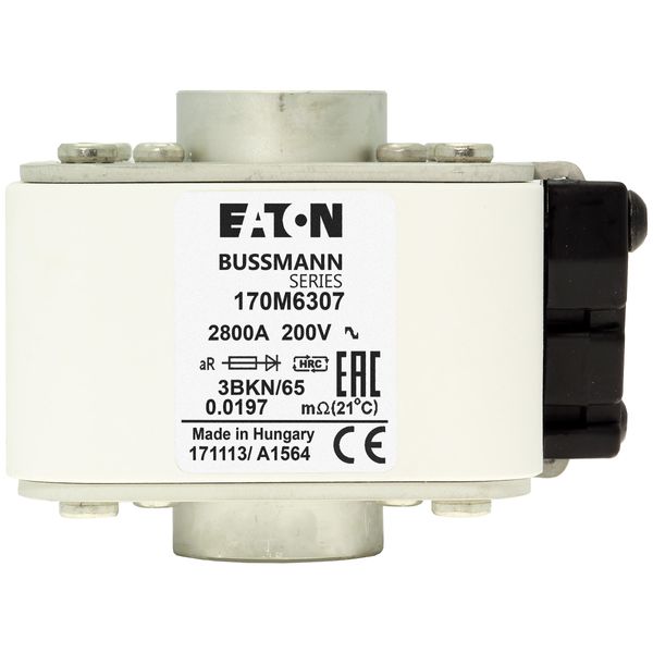 Fuse-link, high speed, 2800 A, AC 200 V, size 3, 76 x 92 x 65 mm, aR, IEC, single indicator image 6