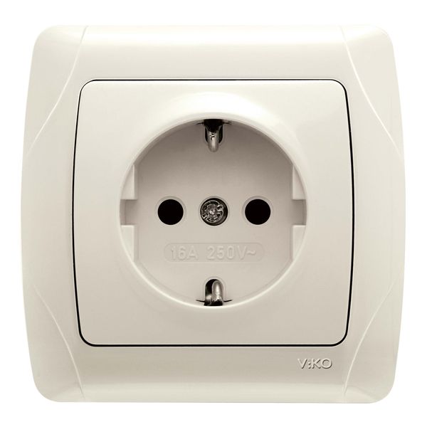 Carmen Beige (Quick Connection) Earthed Socket image 1