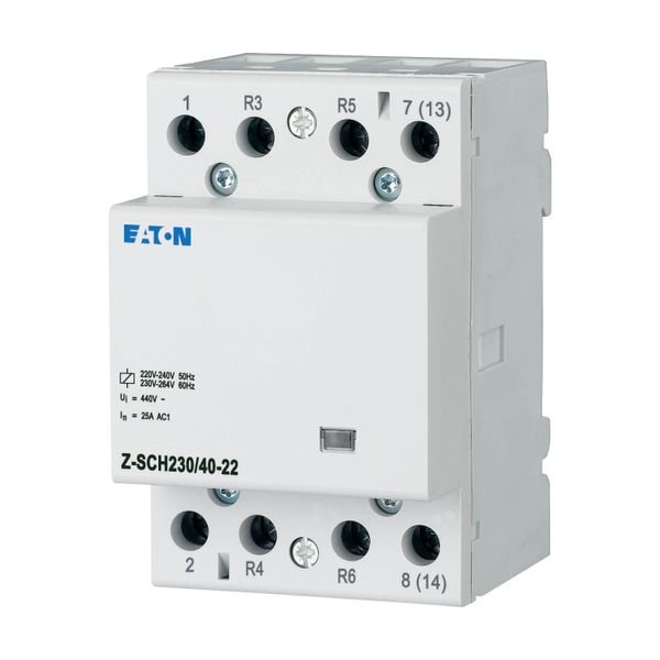 Installation contactor, 230VAC/50Hz, 2N/O+2N/C, 40A, 3HP image 5