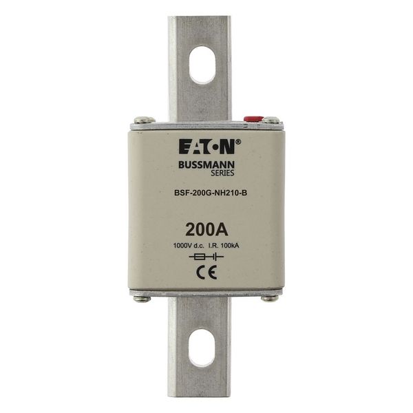 Fuse-link, high speed, 200 A, DC 1000 V, NH2, 54 x 61 x 150 mm, gBat, IEC, bolted connection image 11