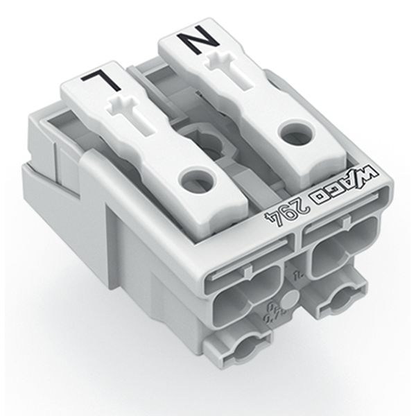 Lighting connector push-button, external without ground contact white image 3