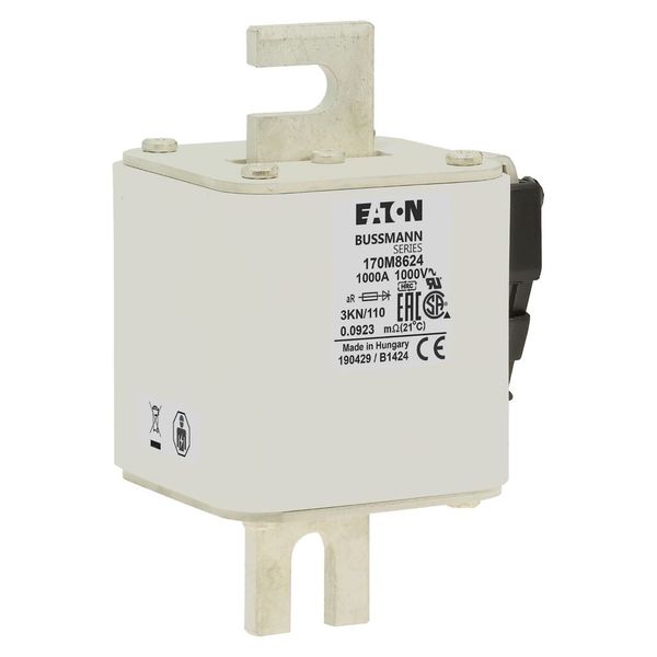 Fuse-link, high speed, 1000 A, AC 1000 V, DIN 3, 74 x 92 x 138 mm, aR, DIN, IEC, single indicator image 19