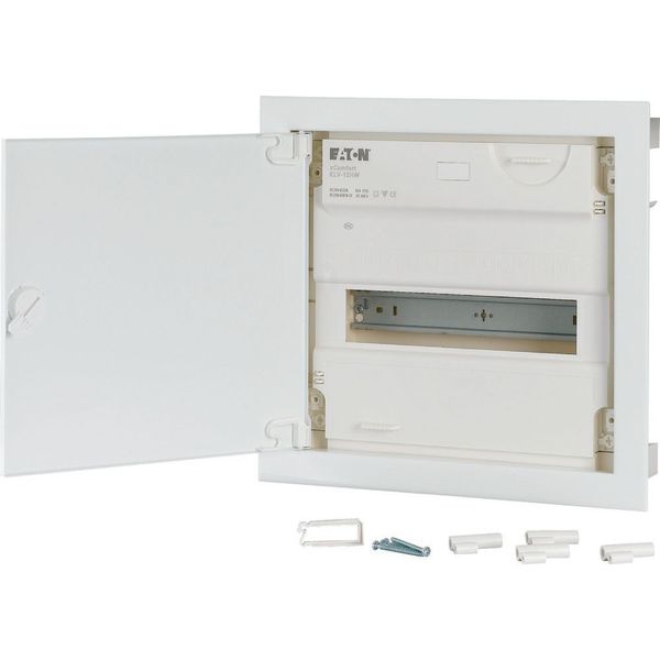 Hollow wall compact distribution board, 1-rows, super-slim sheet steel door image 1