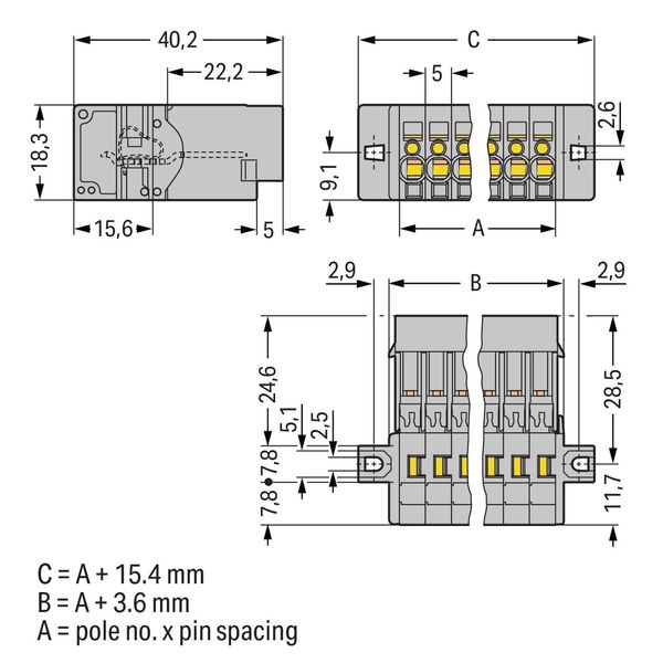 1-conductor male connector CAGE CLAMP® 4 mm² gray image 2