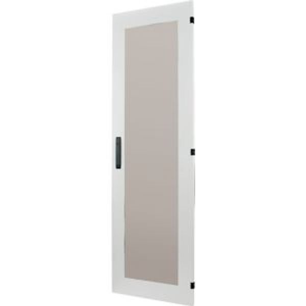 Section door with glass window, closed IP55, left or right-hinged, HxW = 1800 x 850mm, grey image 2