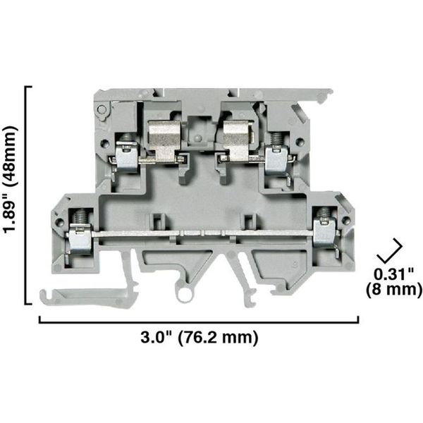 Allen-Bradley 1492-JD3FB24 1492-J IEC Terminal Block, Two-Level Block, 2.5 mm (# 22 AWG - # 12 AWG), Hinged-arm fuse circuit, Gray (Standard), 10-36V AC/DC image 1