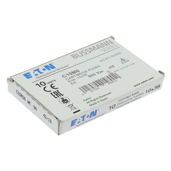 Fuse-link, LV, 6 A, AC 500 V, 10 x 38 mm, aM, IEC image 12