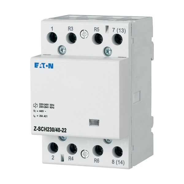 Installation contactor, 230VAC/50Hz, 2N/O+2N/C, 40A, 3HP image 3