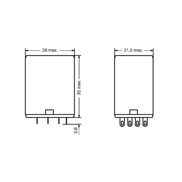 Basic relay Nominal input voltage: 120 VAC 4 changeover contacts image 2