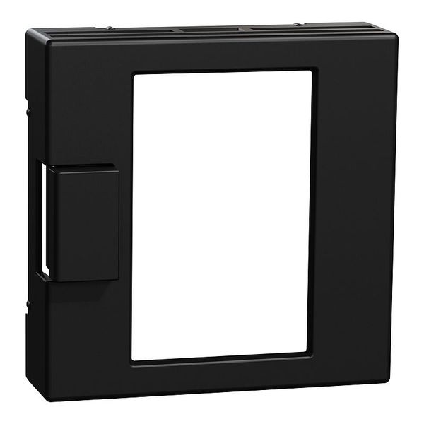 Central plate for universal temperature controller insert with touch display, matt black, System M image 1