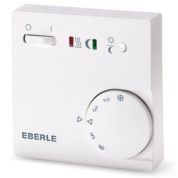 Room controller, 5-30C, AC 230V, 1NO contact, 16A, lamps: heat, reduced operation image 1