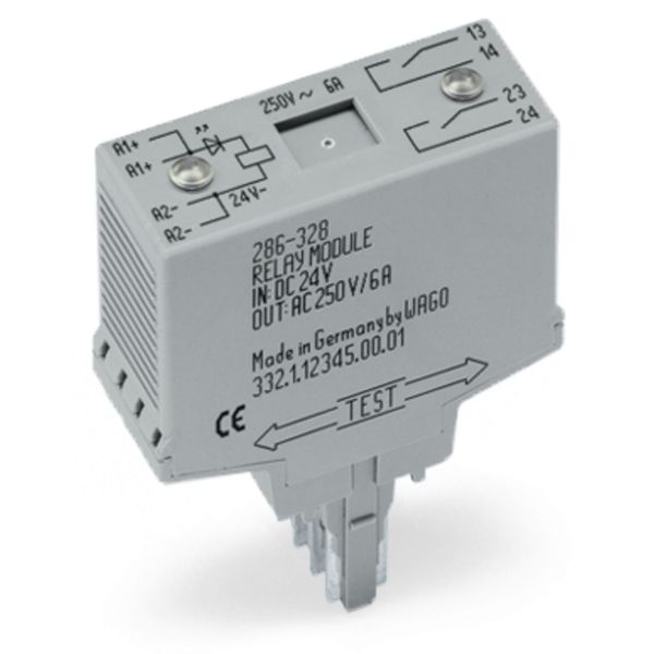 Relay module Nominal input voltage: 24 VDC 2 make contact gray image 3