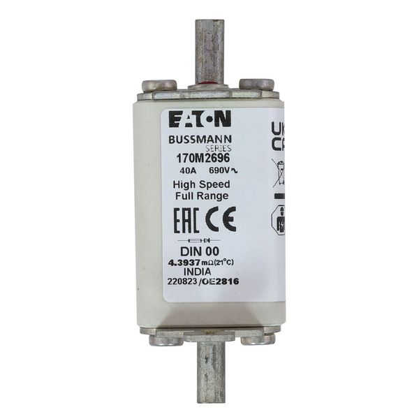 Fuse-link, high speed, 40 A, AC 690 V, DIN 00, 30 x 60 x 79 mm, gR, DIN, IEC, single indicator image 21