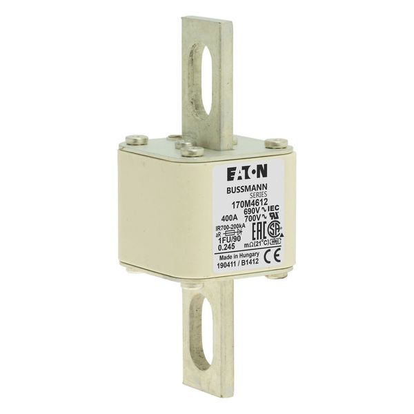 Fuse-link, high speed, 400 A, AC 690 V, size 1, 53 x 69 x 136 mm, aR, IEC, UL, no indicator, 90 mm centers image 19