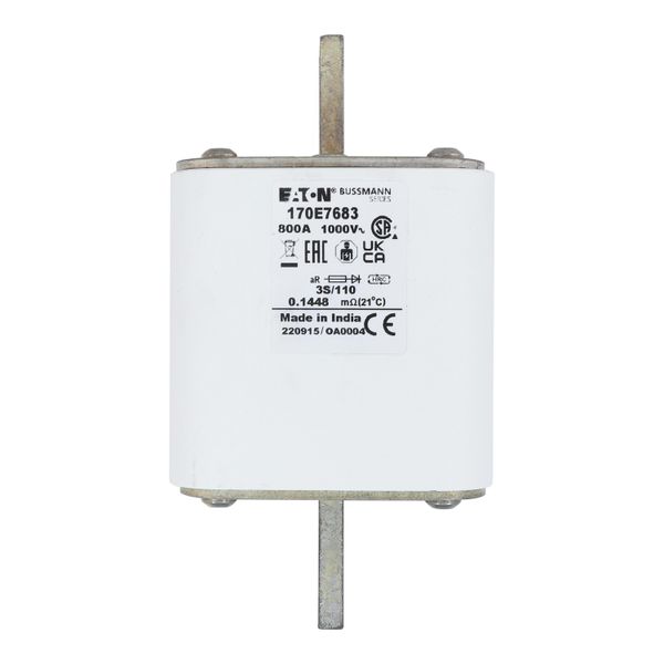 Fuse-link, high speed, 800 A, AC 1000 V, DIN 3, aR, DIN, visual indicator image 11