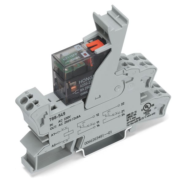 Relay module Nominal input voltage: 115 VAC 2 changeover contacts image 1