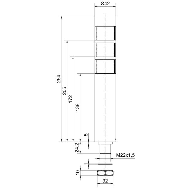 Signal tower deSIGN42 EM 24VDC GN/YE/RD image 3