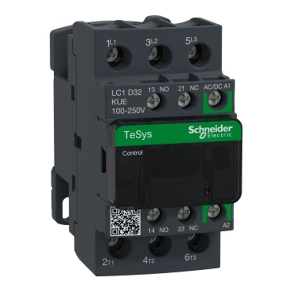 TeSys Deca contactor 3P 32A AC-3/AC-3e up to 440V coil 100-250V AC/DC image 3