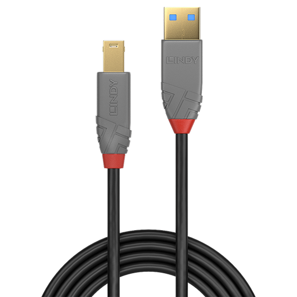 1m USB 3.2 Type A to B Cable, 5Gbps, Anthra Line USB Type A Male to B Male image 2