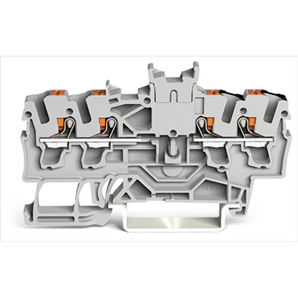 Double potential terminal block with push-button 2.5 mm² gray image 2