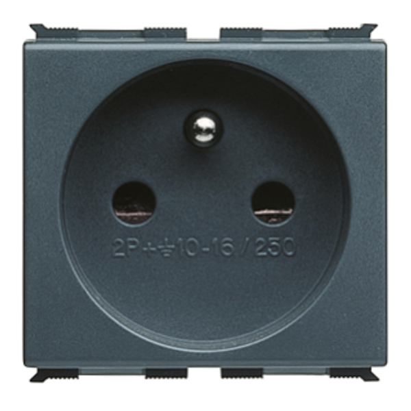 FRENCH STANDARD SOCKET-OUTLET 250V ac - 2P+E 16A - 2 MODULES - PLAYBUS image 1