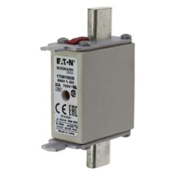 Fuse-link, high speed, 20 A, AC 690 V, DIN 000, gR, DIN, IEC, dual indicator, live gripping lugs image 11