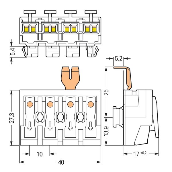 Lighting connector push-button, external for Linect® white image 6