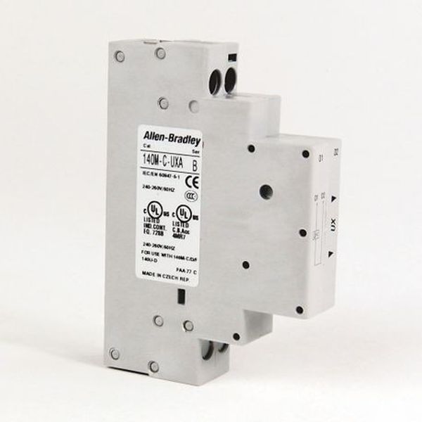 Allen-Bradley 140M-C-UXA Undervoltage Release Module, 240, 260V AC 60 Hz, Left Side Mounting, 18 mm Wide, Used with 140M-C -D -F or 140U-D Circuit Breaker image 1