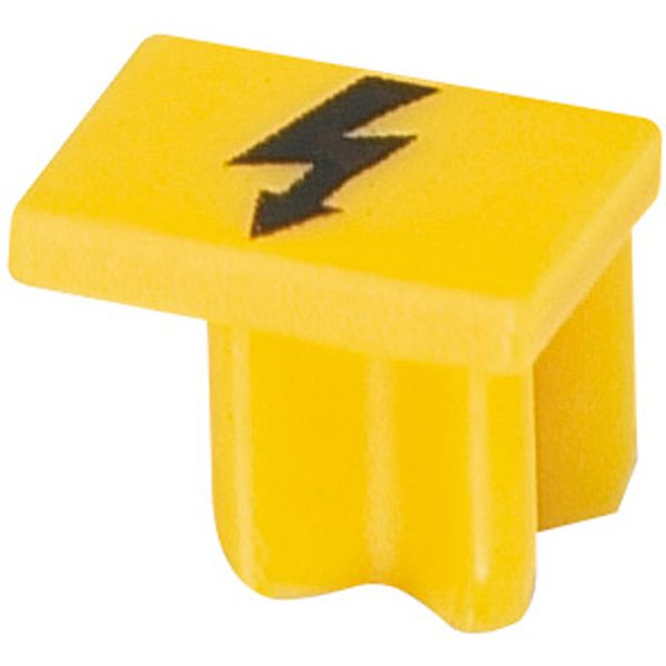 WARNING LABEL FOR 6MM² SPRING TERMINAL BLOCKS, YELLOW image 1