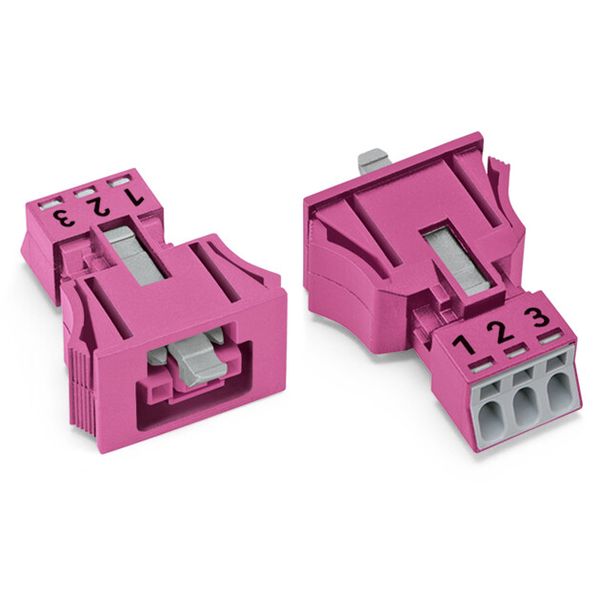 Snap-in socket 3-pole Cod. B pink image 1