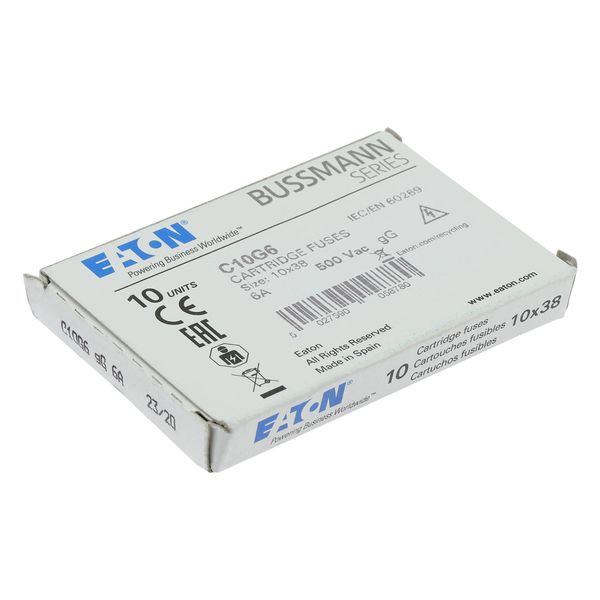 Fuse-link, LV, 6 A, AC 500 V, 10 x 38 mm, gL/gG, IEC image 14