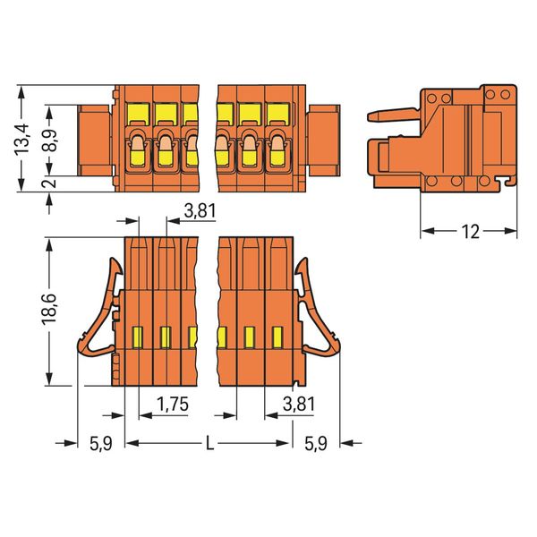 1-conductor female connector CAGE CLAMP® 1.5 mm² orange image 2