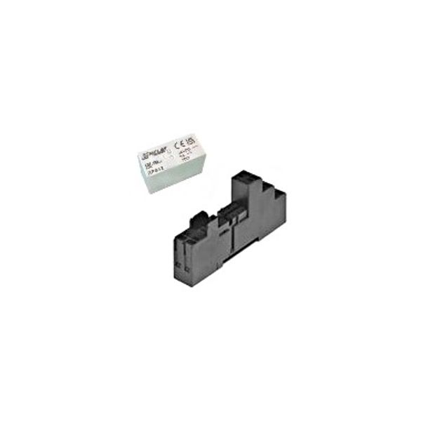 SET: PCB Relay, 2 CO, 8A, 24VDC, 5mm and Socket image 1