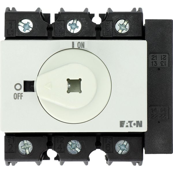 Main switch, P3, 63 A, rear mounting, 3 pole, 1 N/O, 1 N/C, STOP function, with black rotary handle and lock ring (K series), Lockable in the 0 (Off) image 16