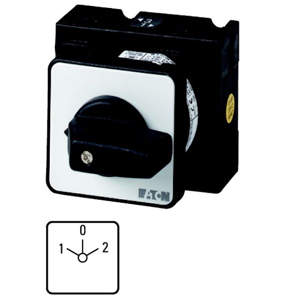 Reversing switches, T3, 32 A, centre mounting, 3 contact unit(s), Contacts: 5, 60 °, maintained, With 0 (Off) position, 1-0-2, Design number 8401 image 1