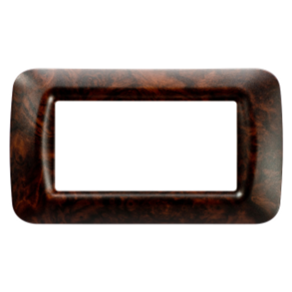 TOP SYSTEM PLATE - IN TECHNOPOLYMER - 4 GANG - ENGLISH WALNUT - SYSTEM image 1